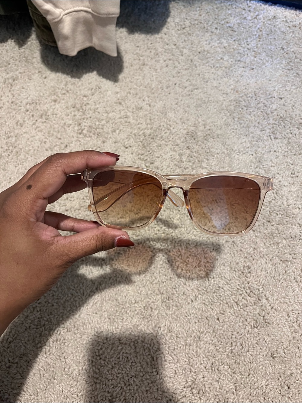Clear Frame Brown Gradient Women's Sunglasses